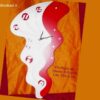 orologio-legno-rosso-argento